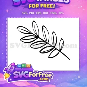Free Botanical Branch SVG – Elegant Leafy Design for Free A free minimalist outline drawing of a single leafy branch, ideal for various creative free design projects. Download this free SVG now.