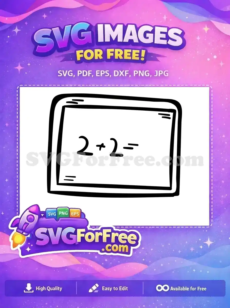 A free SVG of a hand-drawn whiteboard displaying '2