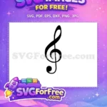 Free Black Treble Clef Free Music Note Back To School Free SVG - Instant Download