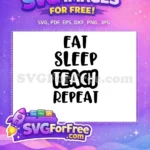 Free Bold Black Text Free Teacher Life Quote Back To School Free SVG - Instant Download