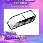Free Black Outline Eraser Free School Supply Back To School Free SVG - Instant Download