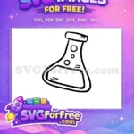 Free Line Art Flask Free Erlenmeyer Doodle Back To School Free SVG - Instant Download