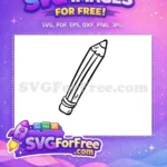 Free Simple Outline Pencil Free Back To School Supplies Free SVG - Instant Download