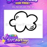 Free Simple Hand Drawn Cloud Free Puffy Outline Back To School Free SVG - Instant Download