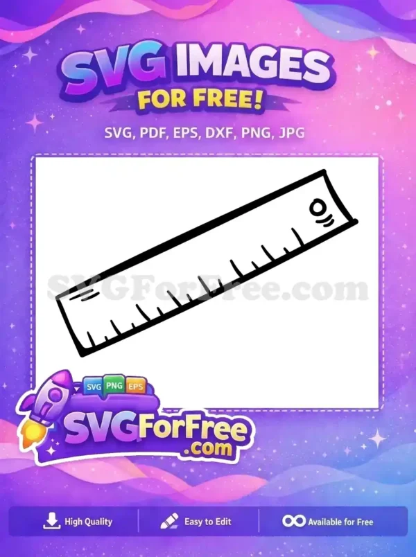 A free, hand-drawn sketch-style ruler with clear measurement marks, ideal for any creative design project. Download this free SVG now!
