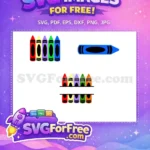 Free colorful crayons Free school supplies Back To School Free SVG - Instant Download
