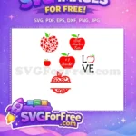 Free Red Apples Free Best Teacher Ever Back To School Free SVG - Instant Download