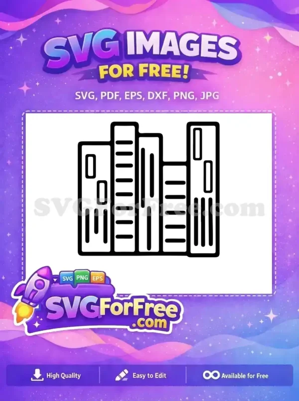 Get this free design: A stylized black and white icon of books on a shelf, ideal for educational or library-themed projects.