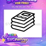 Free Stacked Books Free School Supplies Back To School Free SVG - Instant Download
