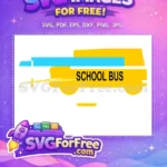 Free Yellow School Bus Free Blue Top Detail Back To School Free SVG - Instant Download