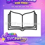 Free Open Book Outline Free Blank Pages Back To School Free SVG 1 - Instant Download