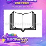 Free Open Book Outline Free Blank Pages Back To School Free SVG 2 - Instant Download