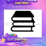 Free Stacked Books Free Educational Supplies Back To School Free SVG - Instant Download