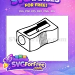 Free black outline pencil sharpener Free school supplies Back To School Free SVG - Instant Download