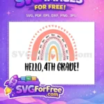Free Pastel Rainbow Free Love Hearts 4th Grade Free SVG - Instant Download