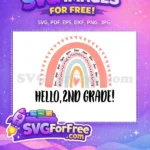 Free Pastel Free 2nd Grade Back To School Free SVG - Instant Download