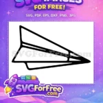 Free Black Outline Paper Airplane Free Simple Back To School Free SVG - Instant Download