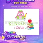 Free Pink Bow Owl Free Kinder Cutie Pencil Books Free SVG - Instant Download
