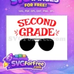 Free Red Second Grade Free Black Sunglasses School Free SVG - Instant Download