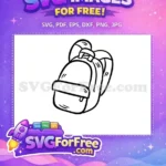 Free detailed school backpack Free outline drawing Back To School Free SVG - Instant Download
