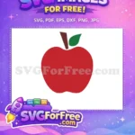 Free Red Apple Free Green Leaf Stem Back To School Free SVG - Instant Download