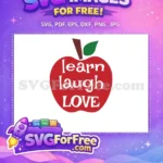 Free Red Apple Free Inspirational Text Back To School Free SVG - Instant Download