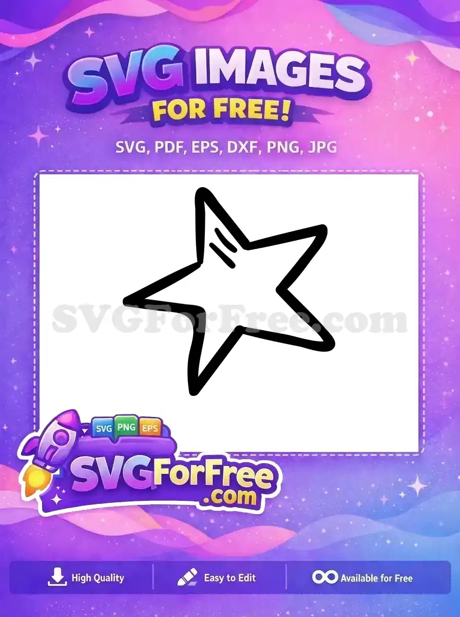 Discover this free hand-drawn star SVG, perfect for adding a unique, playful touch to your creative projects. A completely free design!
