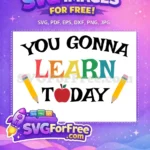 Free Colorful Learn Text Free Pencils Apple Back To School Free SVG - Instant Download