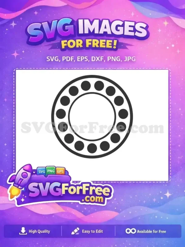 Discover this free ball bearing SVG icon, ideal for mechanical diagrams and industrial projects. A versatile free design.