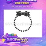 Free black bow Free pearl circle frame Back To School Free SVG - Instant Download