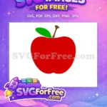 Free Red Apple Free Green Leaf Back To School Free SVG - Instant Download