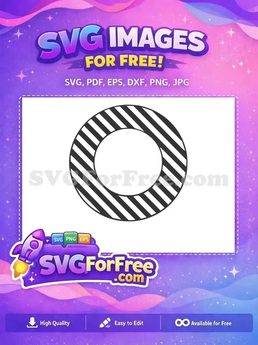 A free striped ring design with bold diagonal lines, ideal for various creative projects. Download this versatile free SVG now.