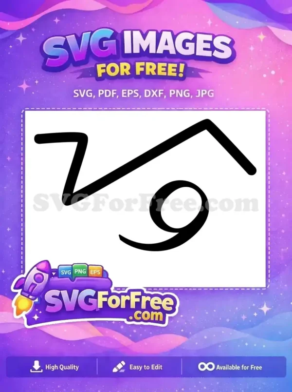 A free abstract black and white vector design featuring stylized numbers '6' and '7'. Download this free SVG now!