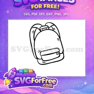 Free Backpack SVG Design – Your Go-To Free School Vector! A free design of a simple, outlined backpack with shoulder straps & front pocket, ideal for school projects or travel-themed crafts. Download this free vector now!