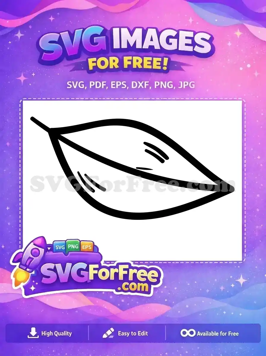 A charming free hand-drawn outline of a single leaf, perfect for adding a natural, organic touch to any design project. Download this free SVG today!