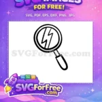 Free Magnifying Glass Icon Free Electric Lightning Bolt Back To School Free SVG - Instant Download