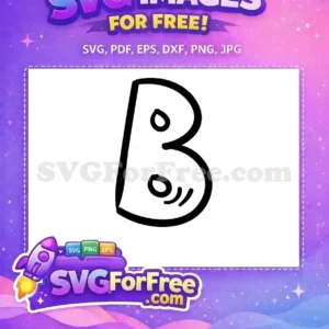 Free Playful Bubble Letter B SVG Design for Creative Fun A free, whimsical bubble letter 'B' design, featuring a bold outline and playful inner elements. Ideal for fun, creative projects.