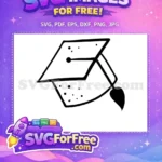 Free Graduation Cap Outline Free Tassel Design Back To School Free SVG - Instant Download