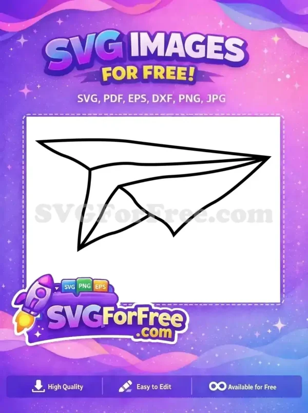 Free Paper Airplane SVG Icon – Simple & Expressive Design A clean, free black outline SVG of a paper airplane, ideal for send icons, travel themes, and digital communication. Free download!
