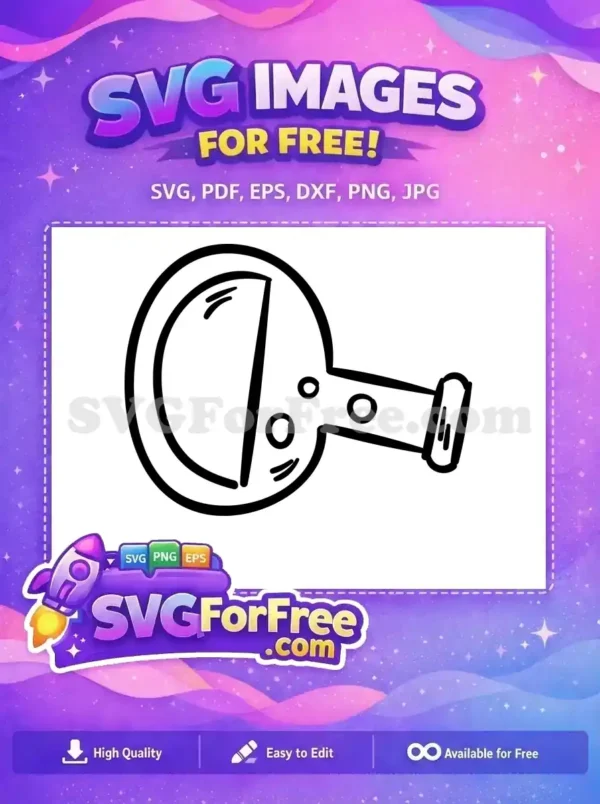 A delightful free hand-drawn magnifying glass SVG, featuring a bold, playful style with a thick outline. Ideal for free creative projects.