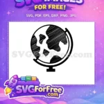 Free black white globe Free school earth map Back To School Free SVG - Instant Download