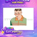 Free Serious Pink Glasses Free Green Polo Orange Stripes Bad Bunny Cartoon Free SVG - Instant Download