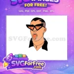 Free Tongue Free Cross Bad Bunny Cartoon Free SVG - Instant Download