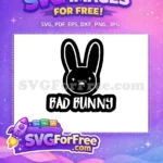 Free Black Star Eyes Free White Logo Bad Bunny Cartoon Free SVG - Instant Download