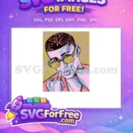 Free Yellow Sunglasses Free Pink Bad Bunny Cartoon Free SVG - Instant Download