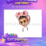 Free Cool Sunglasses Free Pink Bunny Hood Bad Bunny Cartoon Free SVG - Instant Download