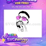Free Pink Sunglasses Free Finger Gesture Bad Bunny Cartoon Free SVG - Instant Download