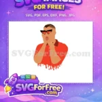 Free Shocked Red Sunglasses Free Dripping Shirt Bad Bunny Cartoon Free SVG - Instant Download