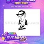 Free playful tongue out Free cool sunglasses cap Bad Bunny Cartoon Free SVG - Instant Download