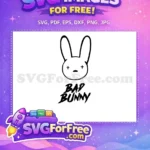 Free X-eyes Free Outline logo Bad Bunny Cartoon Free SVG - Instant Download